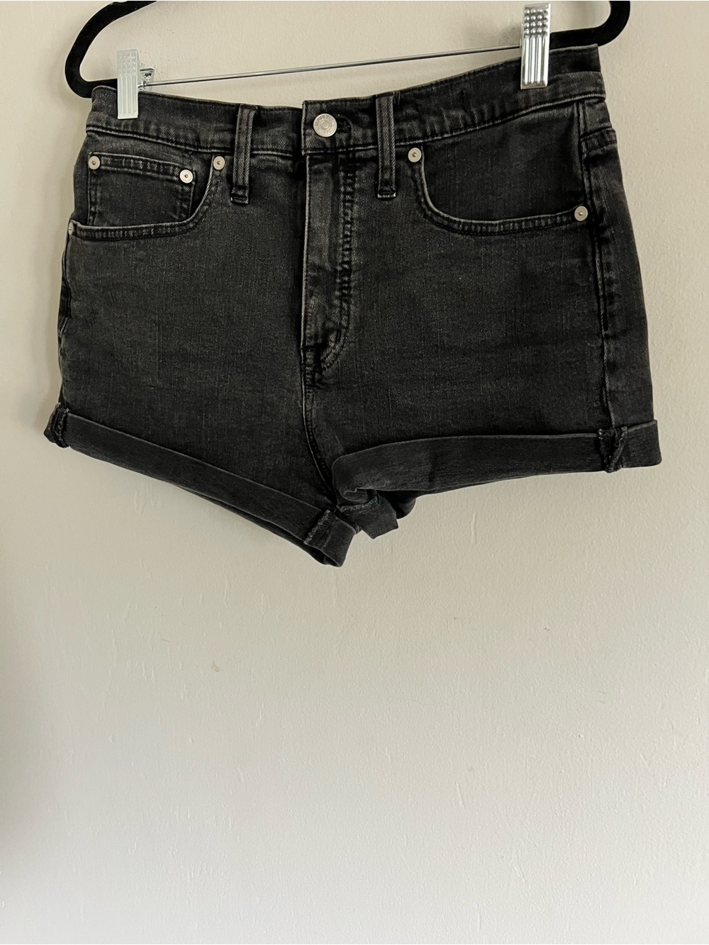 Madewell High-Rise Roll Hem Denim Shorts in Lunar Wash Sz28 - Picture 7 of 16